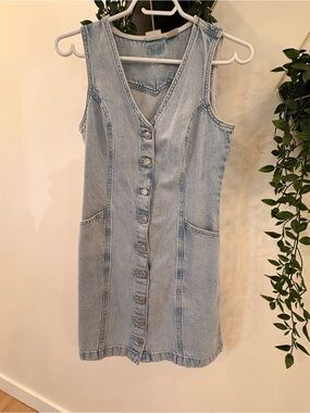 Levi's Light Blue Denim Button-Down Mini Dress